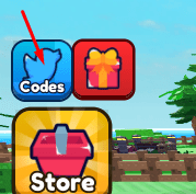 Codes button that leads to the redeem code interface
