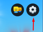 The settings icon to open the settings menu in My Knife Farm