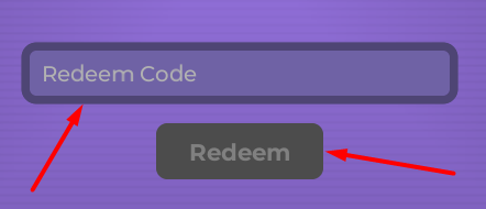 The Redeem Code box and Redeem button in Loomian Legacy