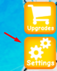 The Settings button in Infinity Lifting Simulator