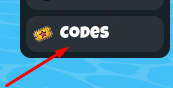 The CODES button in Grow a Chicken Fighter
