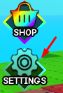 The Settings button in Brainrots Zombie Defense