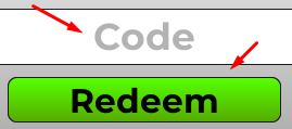 The "Code" box and Redeem button in Escape The Evil CLown