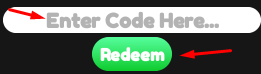 The "Enter Code Here" box and Redeem button in Stay For UGC