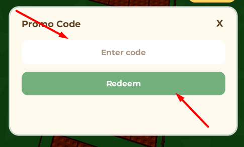 The Enter code box and Redeem button in Bloxodachi Life