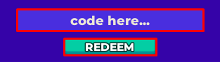 Cool a Baddie enter codes box and redeem button