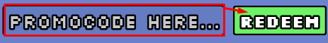 The "PROMOCODE HERE" box and REDEEM button in Obby, But You Unlock Abilities