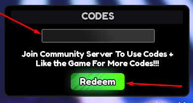 The blank box and Redeem button in Anime Rails