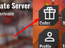 The Codes button in Highschool Hoops Demo