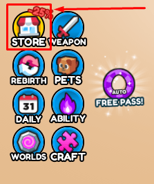 Anime Sword Master store button