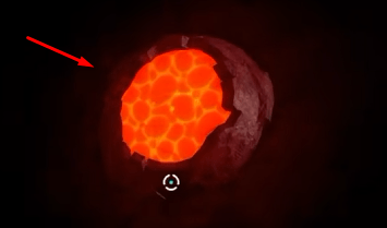 A magma geyser in Blox Fruits