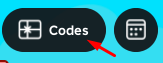 The "Codes" button in Hatch a Bird