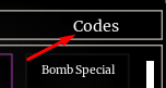 Codes button in Who chewed me
