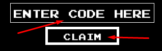 ENTER CODE HERE box and CLAIM button to redeem codes in Undertale Fractured Time