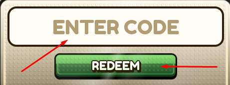 The ENTER CODE box and REDEEM button in Custom Keyboards!