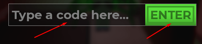 Type a code here box and ENTER button to redeem codes in Asylum LifeS