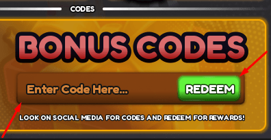The Enter Code Here... box and REDEEM button in Drive Down