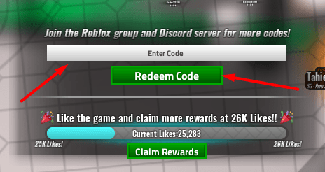 The Enter Code box and Redeem Code button in Highschool Hoops Demo