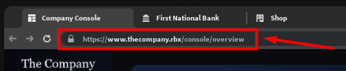 The address bar in The Company