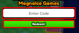 Human BBQ enter codes box and redeem button