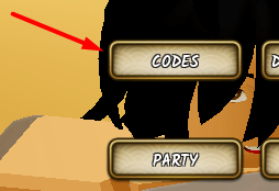 The CODES button in Ninja Time