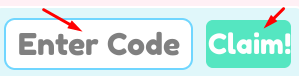 The "Enter Code" box and Claim button in My Stickers
