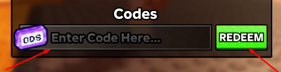 The Enter Code Here... box and REDEEM button in Destroy a Vault