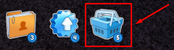 Restaurant Tycoon 3 shopping basket icon