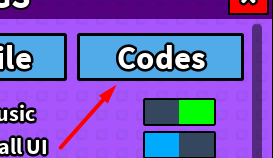 The Codes button in Unbox a Dumpling