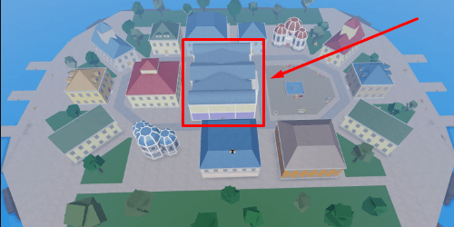 Blox Fruits Middle Town purple and tan building