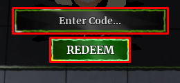 Plague enter codes box and redeem button