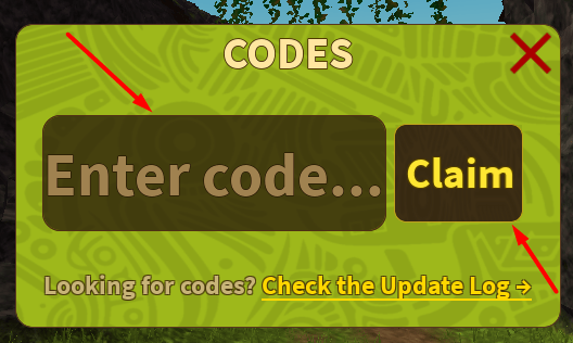 The Enter code... box and Claim button in Jungle Life