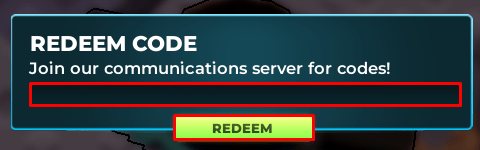 schlap enter codes box and redeem button