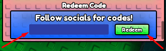 The blank box and Redeem button in Defend my Ring Farm