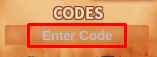 The "Enter Code" box in RoCast Online