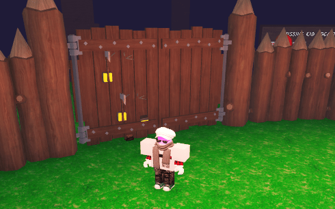 An example of a log gate with cultists stuck behind it in 99 Nights in the Forest