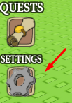 The "SETTINGS" button in Own a Fish Pond