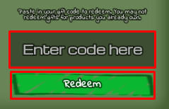 Seishun: School Life Roleplay enter codes box and redeem button