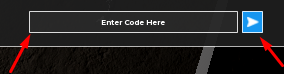 The Enter Code Here box and send icon in Carolina Leaners
