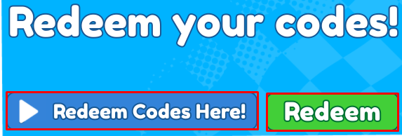 Race Clicker enter codes box and redeem button