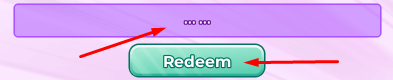 ... ... box and Redeem button to redeem codes in Blox Monsters
