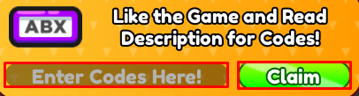 Mega Luxury Jet Tycoon enter codes box and claim button