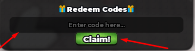 The Enter code here... box and Claim! button in Build A Golem!