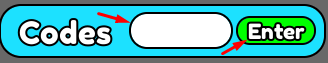 The "Codes" box and Enter button in Get +1 Skill Point Every Second