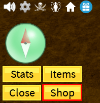 Blox Fruits shop button