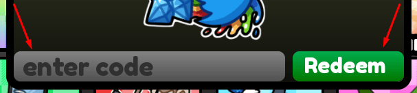 The enter code box and Redeem button in Doodle World