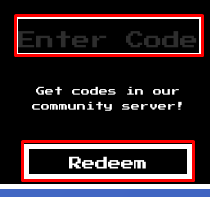 Undertale: Timeline Reset enter codes box and redeem button