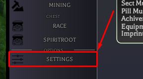 Reborn Insanity settings button