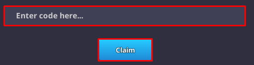 Super League Soccer enter codes box and claim button