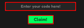 Tow King enter codes box and claim button
